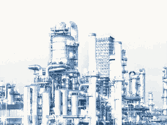 Indústria em tingimento azul da marca
